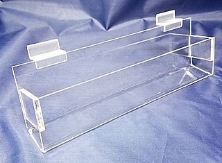 Clear Acrylic J-Rack Shelf or Card Rack Shelf For Slatwall