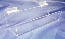 Acrylic and plastic slatwall  and Wallmount J-Rack shelves and shelving, Plexiglas, PlexiGlass, Lucite, plexi