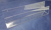 Acrylic and plastic slatwall and Wallmount J-Rack shelves and shelving, Plexiglas, PlexiGlass, Lucite, plexi