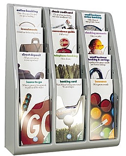 Multiple Pocket Magazine and Literature Brochure Racks