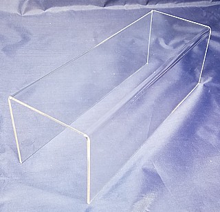 Clear Acrylic Long Rectangular U Riser in Plexi or Lucite