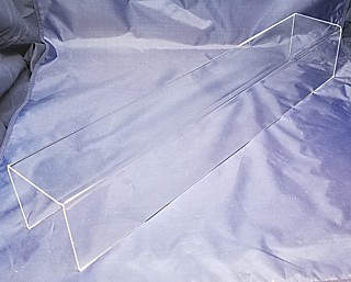 Clear Acrylic Long Rectangular U Riser in Plexi or Lucite