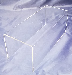 Clear Acrylic Long Rectangular U Riser in Plexi or Lucite