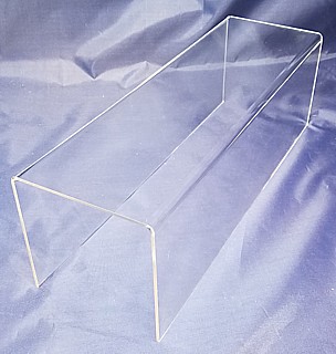 Clear Acrylic Long Rectangular U Riser in Plexi or Lucite