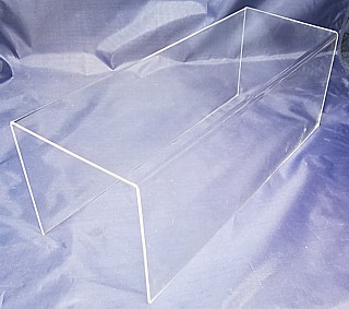 Clear Acrylic Long Rectangular U Riser in Plexi or Lucite