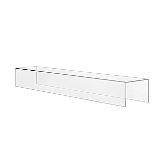 Clear Acrylic Long Rectangular U Riser in Plexi or Lucite