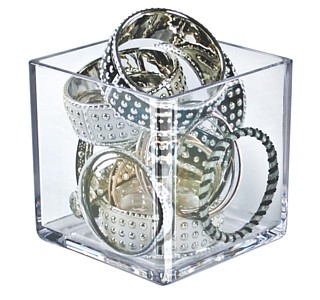 Clear Molded Styrene 5-Sided Cube