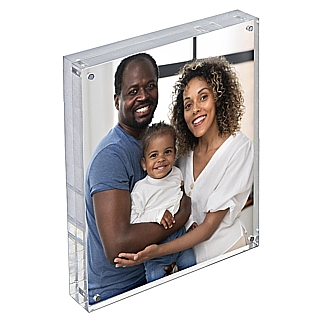 Clear Acrylic Deluxe Magnetic Block Frames in Lucite or Plexi