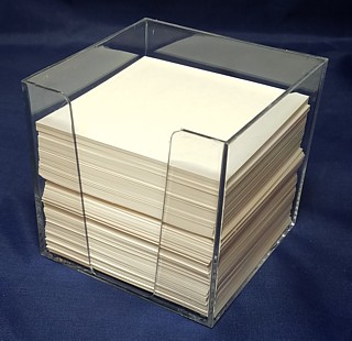 Clear Molded Styrene Memo Holder for Scratch Pads, Memos, Sticky Note Holder, and More - Made From Polystyrene Plastic