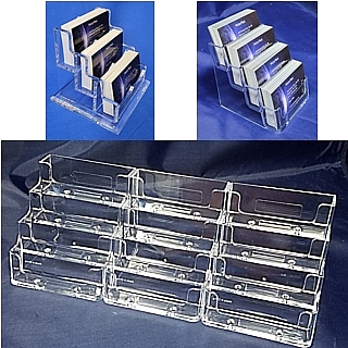 Multiple Business Card and Gift Card Holders in Acrylic and Plastic, Plexi, plexiglass, plexiglas, lucite