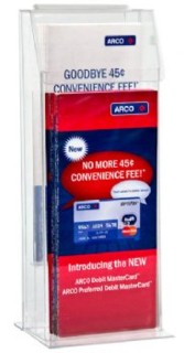 Clear Acrylic 2 Tier Outdoor Literature Holder model OBH13 For 2 Tri-Fold Brochures or Pamphlets