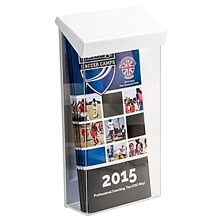 Clear and White Acrylic Outdoor Literature Holder model OBH16 For Tri-Fold Brochures or Pamphlets