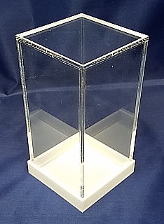 Clear Acrylic 5-Sided Boxes with Clear Bases made from Plexi, Plexiglas, Plexiglass, lucite and plastic