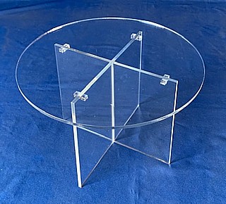 Clear Acrylic Round Table Risers with X Base