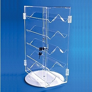 Clear Acrylic Locking Tower Showcase with Spinning Base