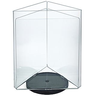 Clear Acrylic 3 Sided Triangular Spinning Sign Holder Frame for Menus or Photos