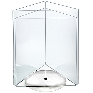 Clear Acrylic 3 Sided Triangular Spinning Sign Holder Frame for Menus or Photos