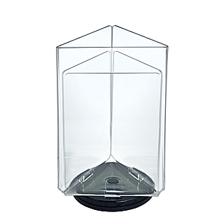 Clear Acrylic 3 Sided Triangular Spinning Sign Holder Frame for Menus or Photos