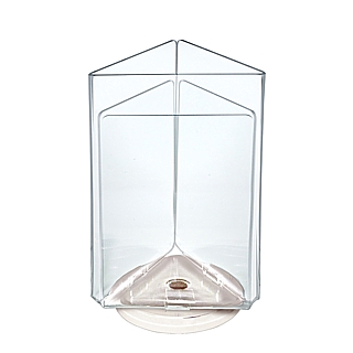 Clear Acrylic 3 Sided Triangular Spinning Sign Holder Frame for Menus or Photos