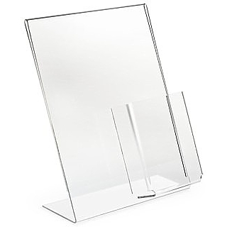 Countertop Lucite Sign Holders and Plexi Display Frames with Acrylic Pockets or Business Card