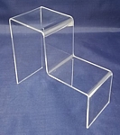 Clear Acrylic Stair Step Display Stands, Acrylic Pedestal Risers, Acrylic Product Easel