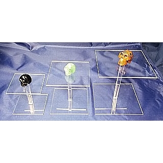 Clear Acrylic Square Barbell Pedestal Risers