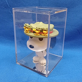 Clear Acrylic Stackable Display Case with Sliding Back and Mirror Bottom for Collectibles, Memorabilia or Products