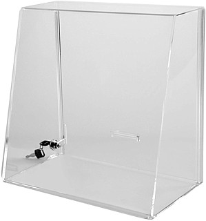 Clear Acrylic Upright Locking Security Showcase in Plexiglas, Plexiglass, Lucite, Plastic