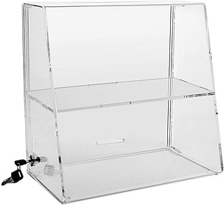 Clear Acrylic Upright Locking Security Showcase in Plexiglas, Plexiglass, Lucite, Plastic