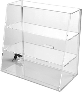 Clear Acrylic Upright Locking Security Showcase in Plexiglas, Plexiglass, Lucite, Plastic