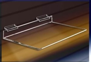SS126 12x6 Acrylic Slatwall Shoe Shelf and Slatwall Shelving