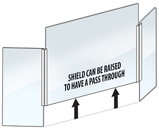 Clear Free Standing 3 Panel Sneezeguard Made From Acrylic, Plexiglas, Plexiglass, Lucite, Plastic