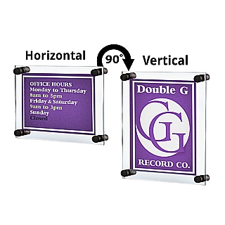 Clear Acrylic Wallmount Sign Holder Frame with Black Standoffs for Lobby or Reception Area