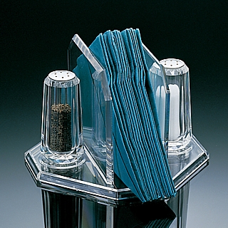 AG-K12 Acrylic Napkin Holder W/ Salt & Pepper Set