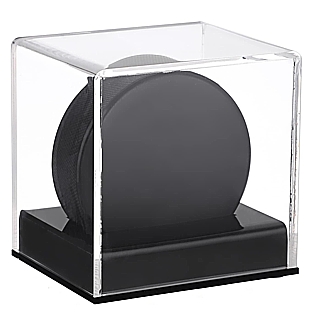 Clear Acrylic and Plastic Display Cases for Hockey Pucks and More
