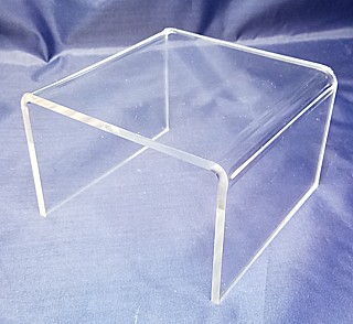 Clear Acrylic Short Square U Riser in Plexi or Lucite