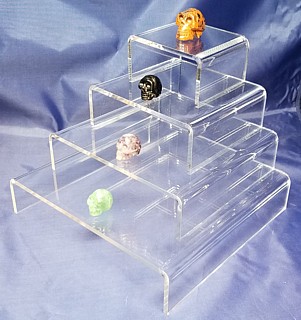 Clear Acrylic Short Square U Riser Set of 4 in Plexi or Lucite