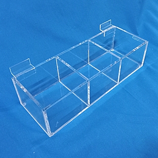 Clear Acrylic Slatwall Bin, Shelf or Rack