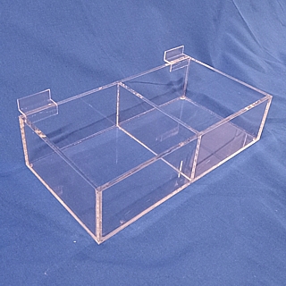 Clear Acrylic Slatwall Bin, Shelf or Rack