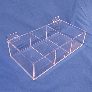 Clear Acrylic Slatwall Bin, Shelf or Rack