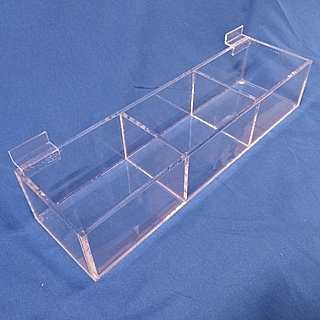 Clear Acrylic Slatwall Bin, Shelf or Rack