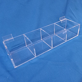 Clear Acrylic Slatwall Bin, Shelf or Rack