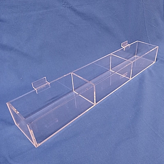 Clear Acrylic Slatwall Bin, Shelf or Rack