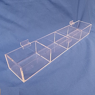 Clear Acrylic Slatwall Bin, Shelf or Rack