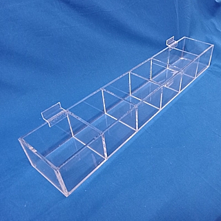 Clear Acrylic Slatwall Bin, Shelf or Rack