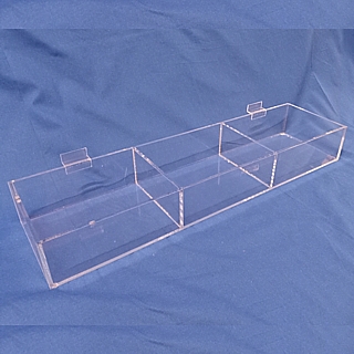 Clear Acrylic Slatwall Bin, Shelf or Rack