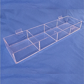 Clear Acrylic Slatwall Bin, Shelf or Rack