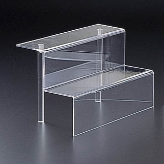 Clear Acrylic 2 Tier Stairway Platform Riser