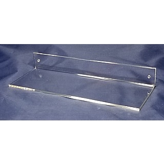 Clear Acrylic Wallmount Shelf for Mounting with Screws to Drywall or Other Flat Surface