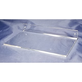 Clear Acrylic Wallmount Shelf for Mounting with Screws to Drywall or Other Flat Surface